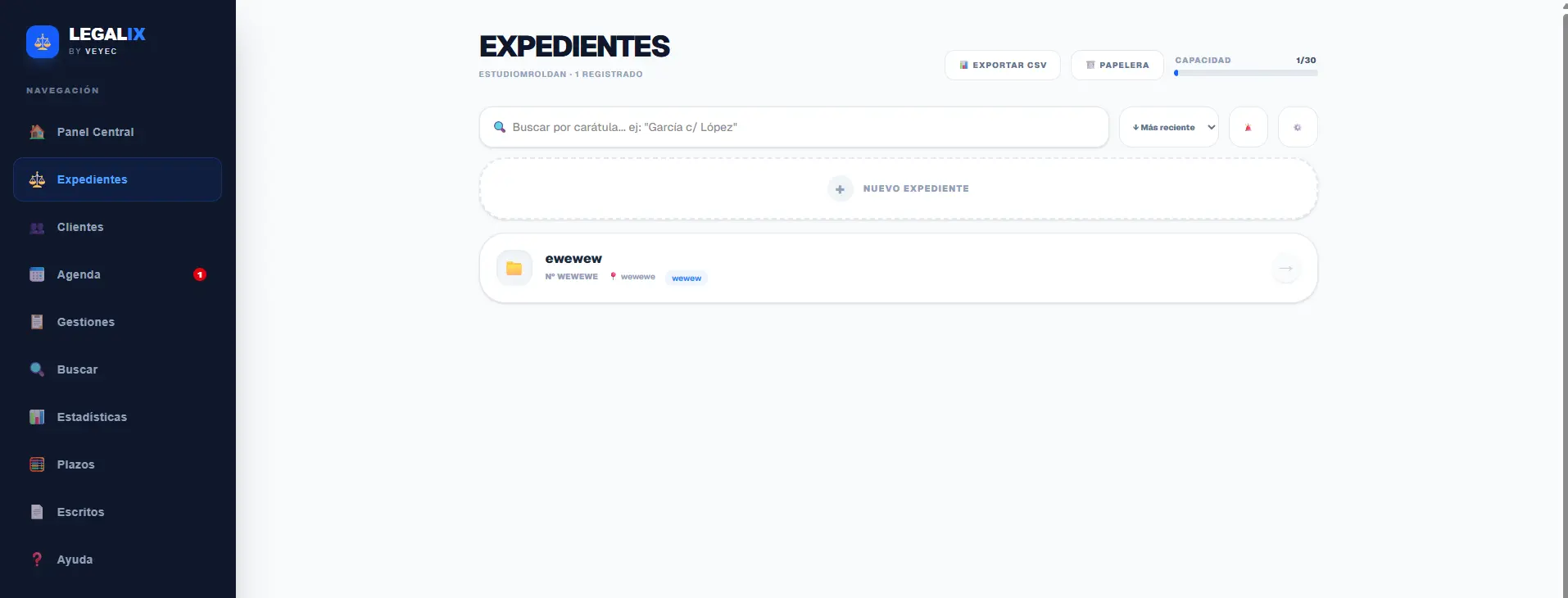 Gestión de Expedientes