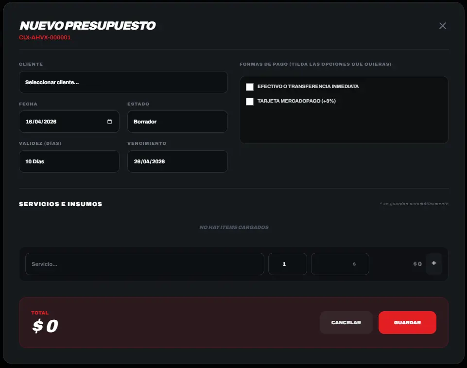 Creación de Presupuestos PDF