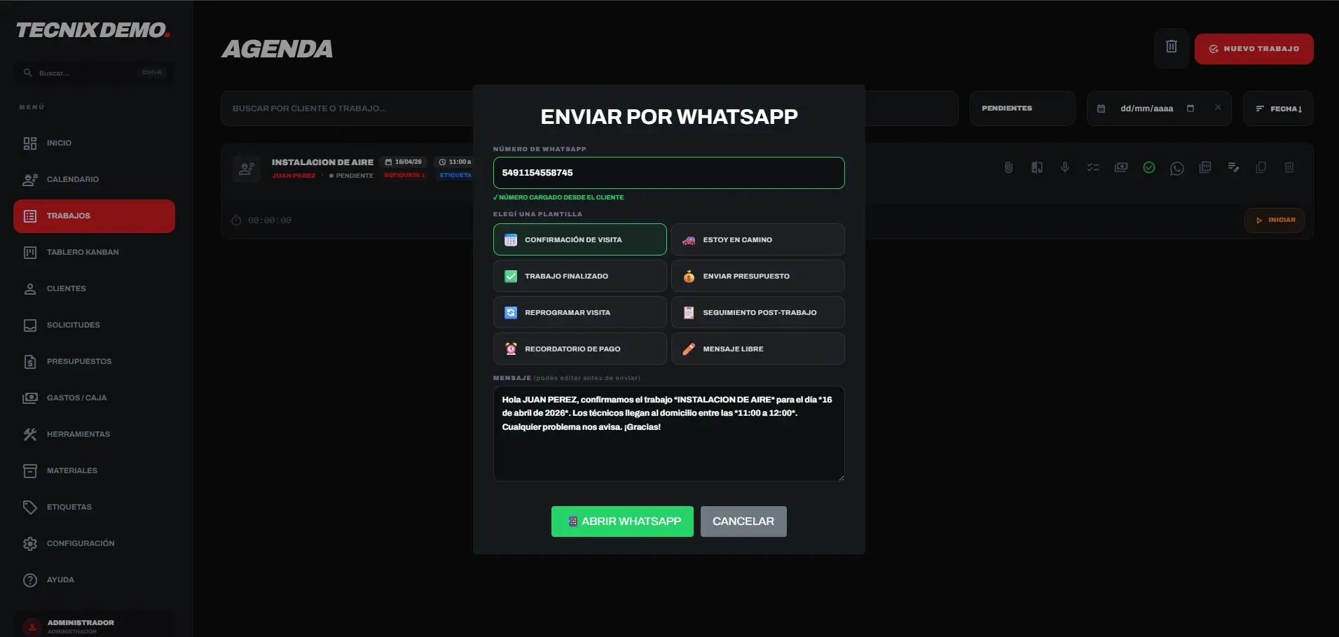 Integración con WhatsApp