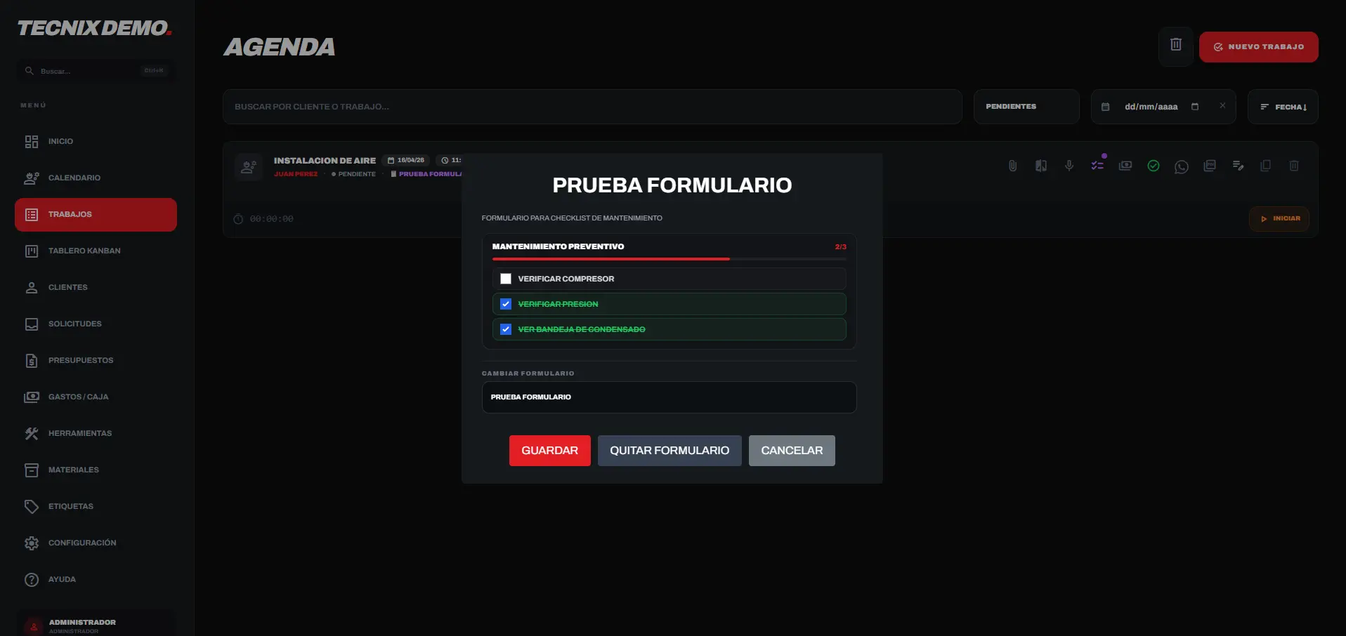 Checklist de Instalación